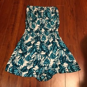 H&M BLUE AND WHITE ROMPER